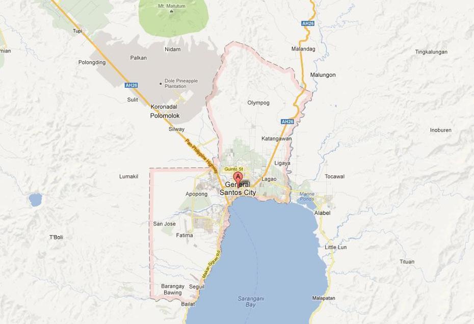 General Santos Map, General Santos, Philippines, Davao City Philippines, South Cotabato Philippines