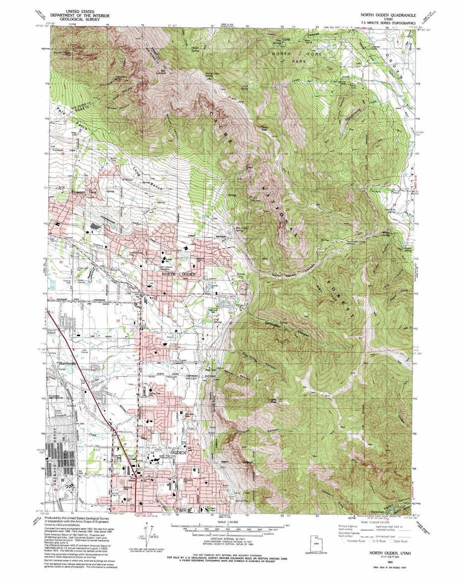 North Utah  Cities, Ogden Weather, Usgs Topo, Ogden, United States