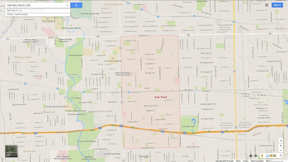 Oak Park, Illinois Map, Oak Park, United States, Oak Park Ca, Oak Park Il