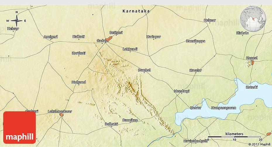 Physical 3D Map Of Lakshmeshwar, Lakshmeshwar, India, India  Puzzle, Big India