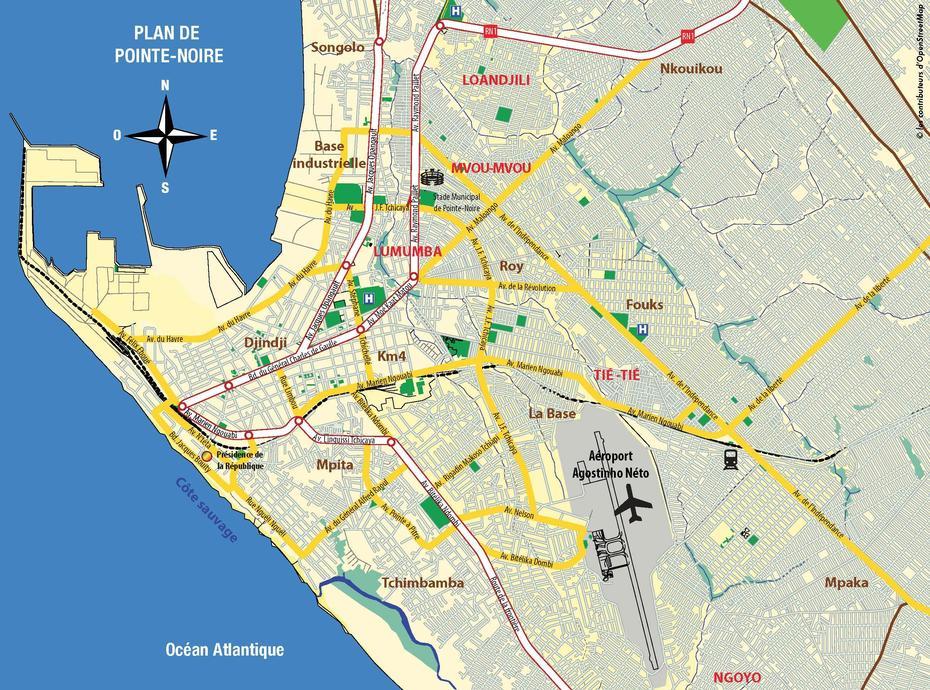 Plan De Pointe Noire  Vacances – Guide Voyage, Pointe-Noire, Congo (Brazzaville), Pointe Noire, Pointe Noire Airport