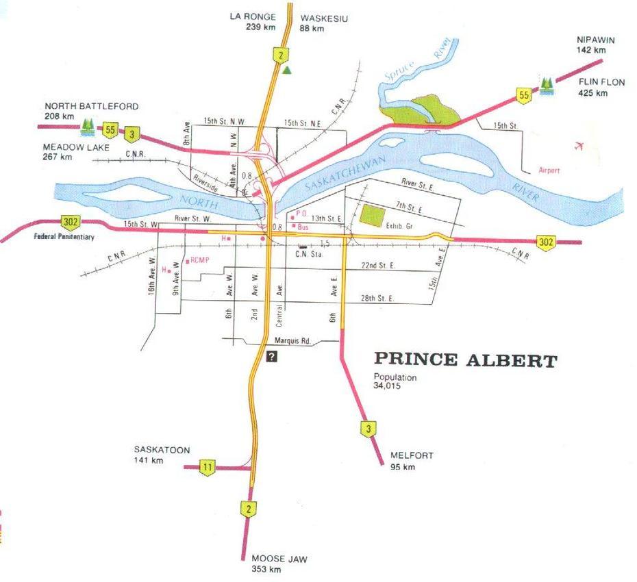 Saskatchewan City And Town Maps – Prince Albert City, Prince Albert, Canada, Prince Albert National Park, Prince Edward Island Facts