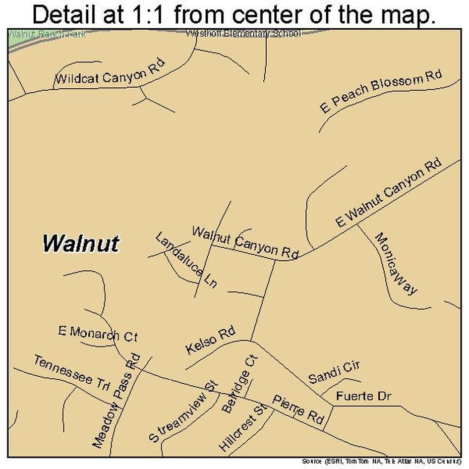 Walnut California Street Map 0683332, Walnut, United States, United States  Simple, Cool United States