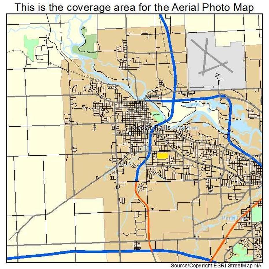 Aerial Photography Map Of Cedar Falls, Ia Iowa, Cedar Falls, United States, Iowa Usa, Cedar Falls Trail