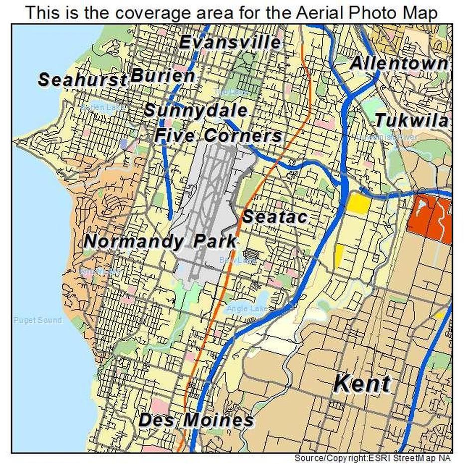 Aerial Photography Map Of Seatac, Wa Washington, Seatac, United States, City Of Seatac, Seattle On