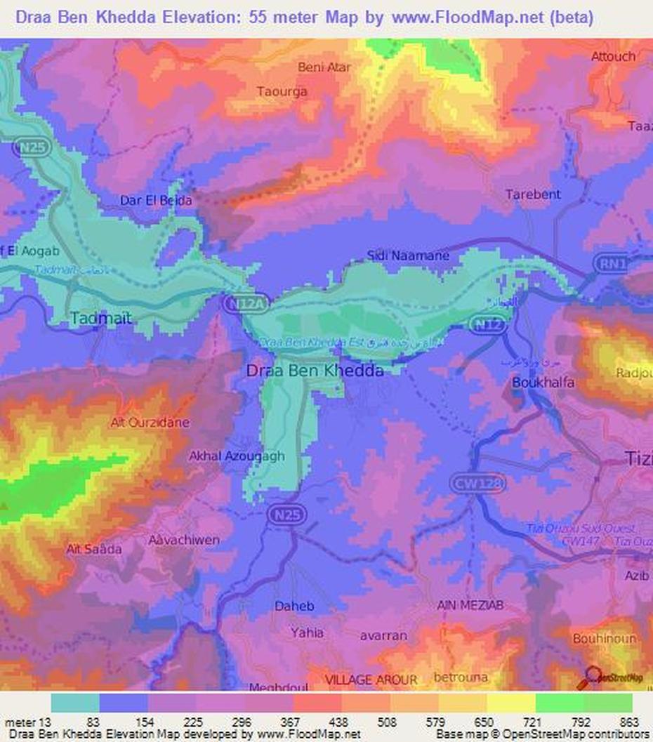 Elevation Of Draa Ben Khedda,Algeria Elevation Map, Topography, Contour, Draa Ben Khedda, Algeria, Algeria On World, Algeria Capital