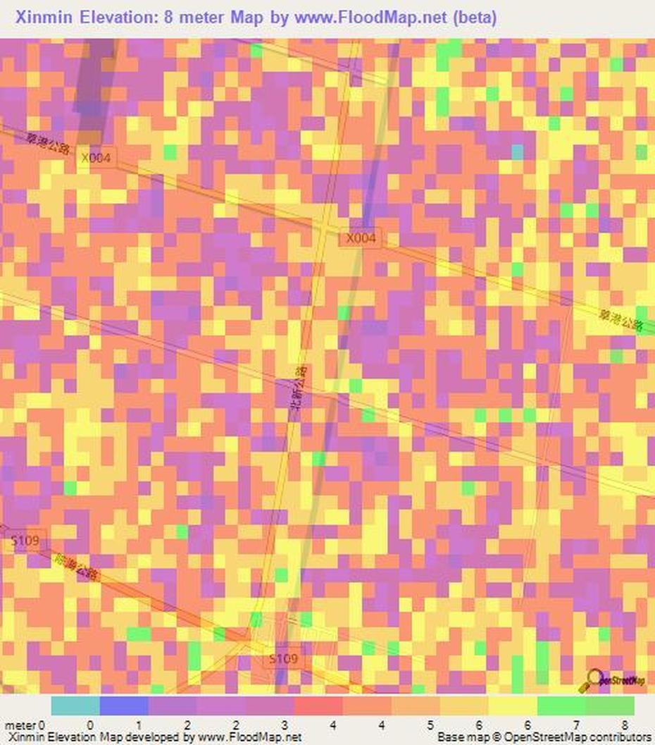 Elevation Of Xinmin,China Elevation Map, Topography, Contour, Xinmin, China, China  Colored, North China