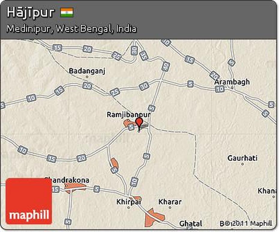 Free Shaded Relief Map Of Hajipur, Hājipur, India, Sonpur, Bihar  Temple