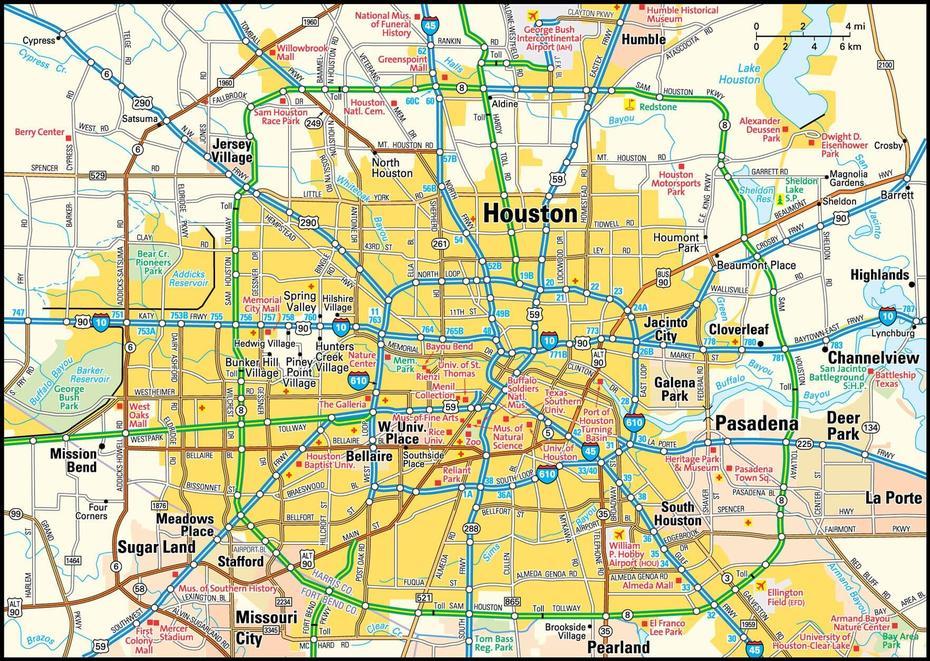 Houston Map – Guide To Houston, Texas, Houston, United States, Houston Usa, Austin Usa
