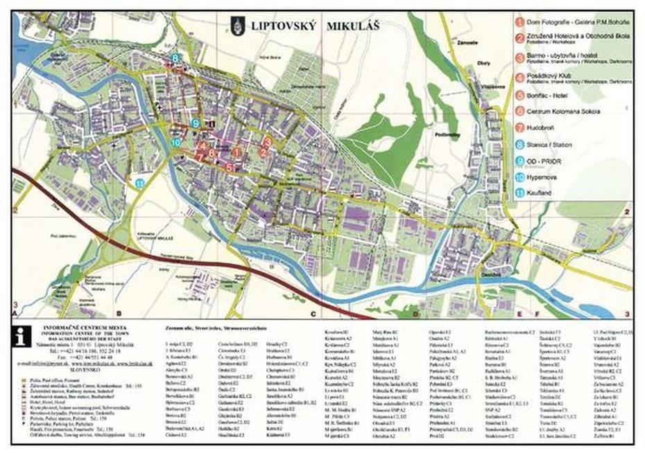 Liptovsky Mikulas Tourist Map – Liptovsky Mikulas Slovakia  Mappery, Liptovský Mikuláš, Slovakia, Liptovsky Hradok  A, Tatralandia