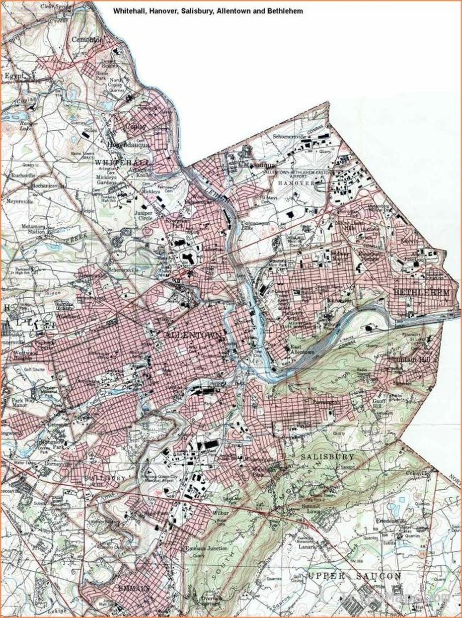 Map Of Allentown | Where Is Allentown? | Allentown Map English …, Allentown, United States, Pennsylvania State, Allentown Pa Street