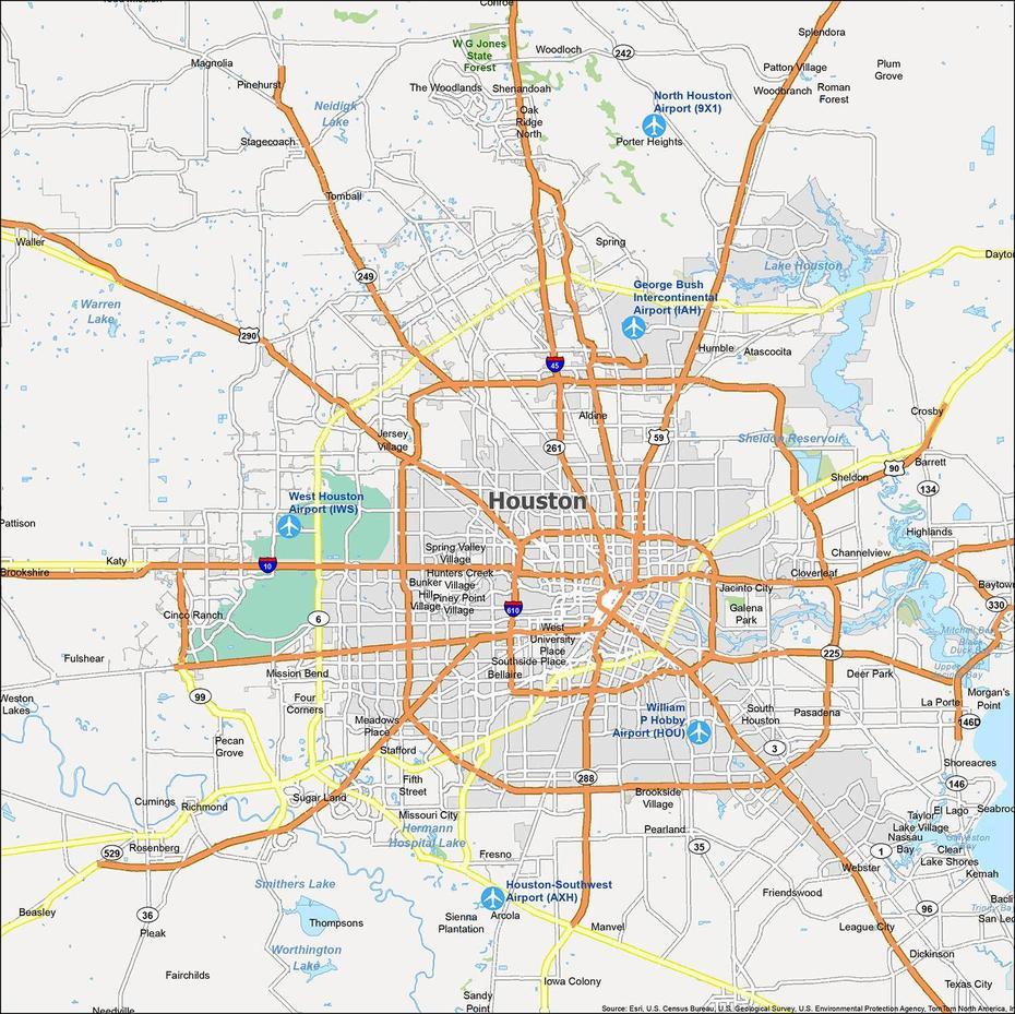 Map Of Houston, Texas – Gis Geography, Houston, United States, America, Dallas Texas State