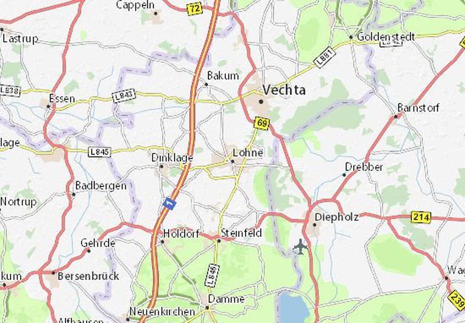 Michelin-Landkarte Lohne – Stadtplan Lohne – Viamichelin, Löhne, Germany, Oldenburg Germany, Germany  Vector