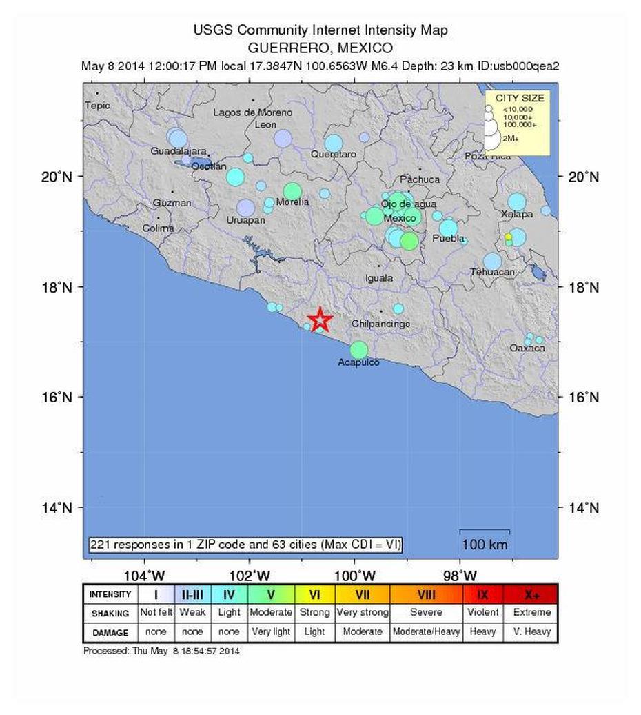 Usgs: Earthquake Magnitude 6.4 – 15Km N Of Tecpan De Galeana, Mexico …, Galeana, Mexico, Tlaconete, Dios De Mexico