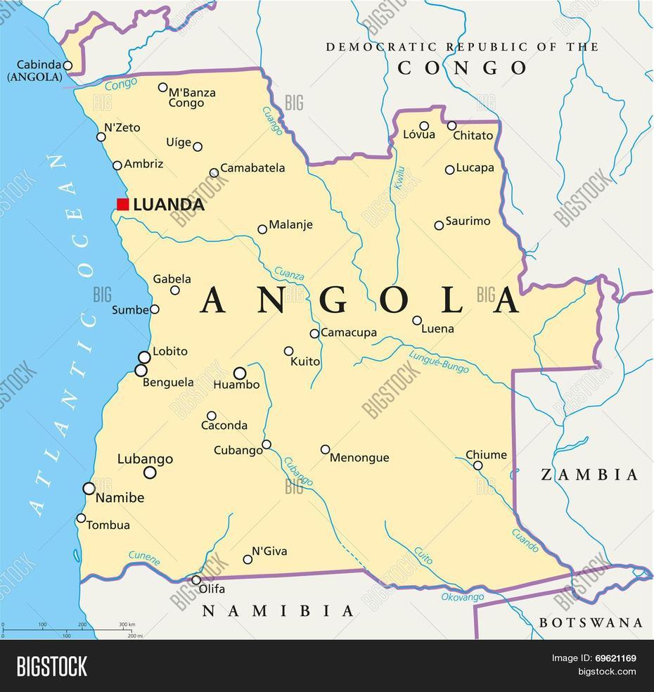 Angola Political Map Vector & Photo (Free Trial) | Bigstock, Tchindjendje, Angola, Angola Rivers, Cabinda