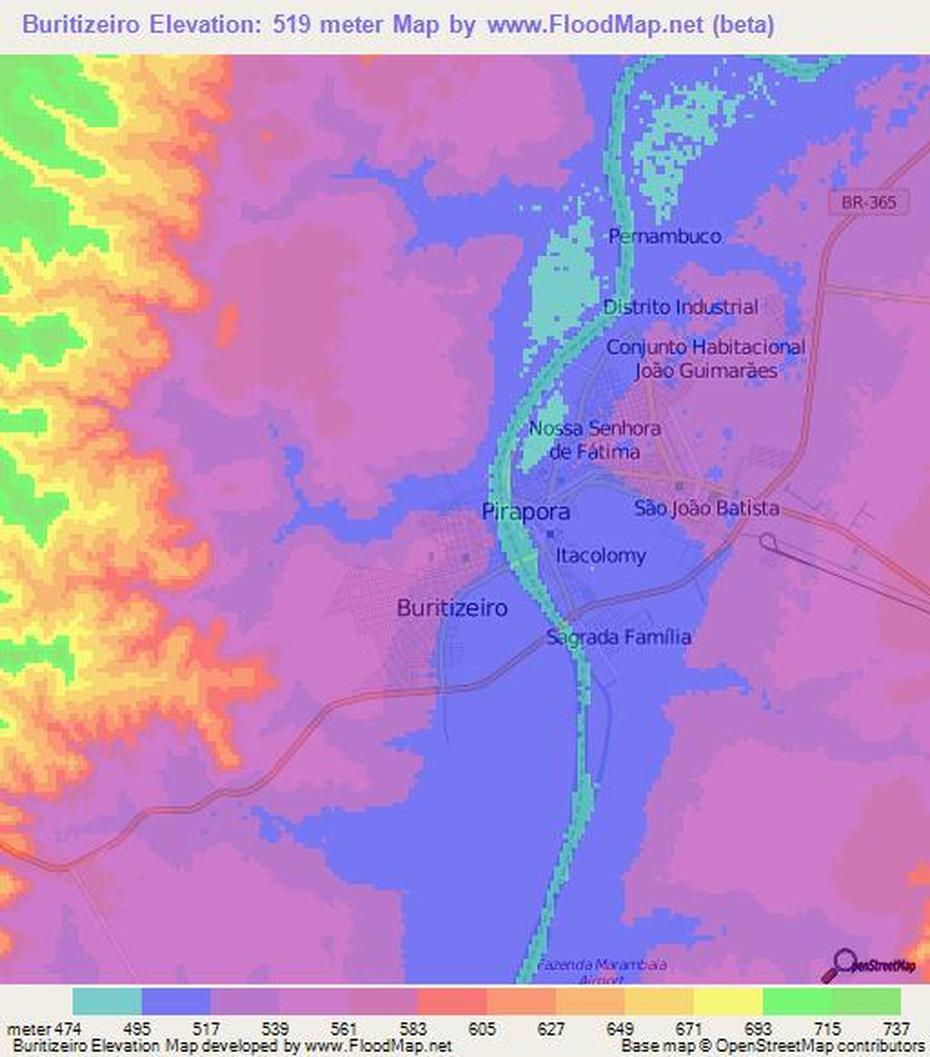 Elevation Of Buritizeiro,Brazil Elevation Map, Topography, Contour, Buritizeiro, Brazil, Brazil Cities, Detailed  Of Brazil