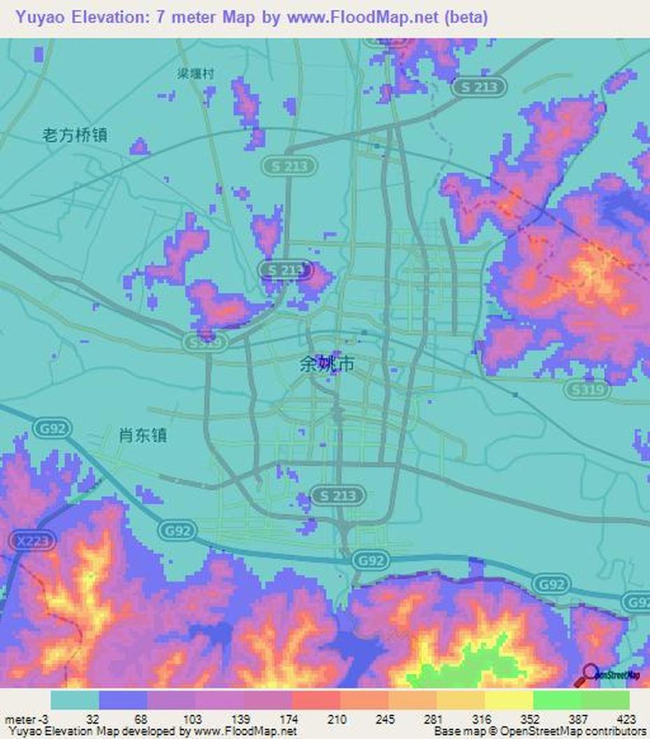 Elevation Of Yuyao,China Elevation Map, Topography, Contour, Yuyao, China, Lianyungang China, Zhejiang China