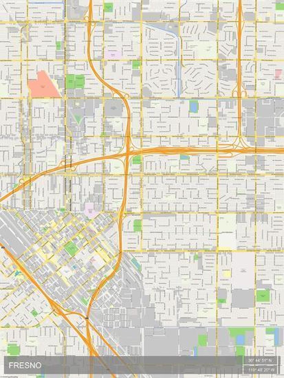 Fresno County  With Cities, Fresno State Campus, Fresno, Fresno, United States