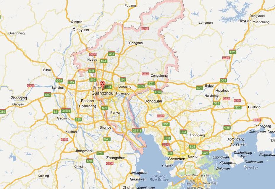Guangzhou Map, Guangzhou, China, 广州 World, Guangzhou Airport