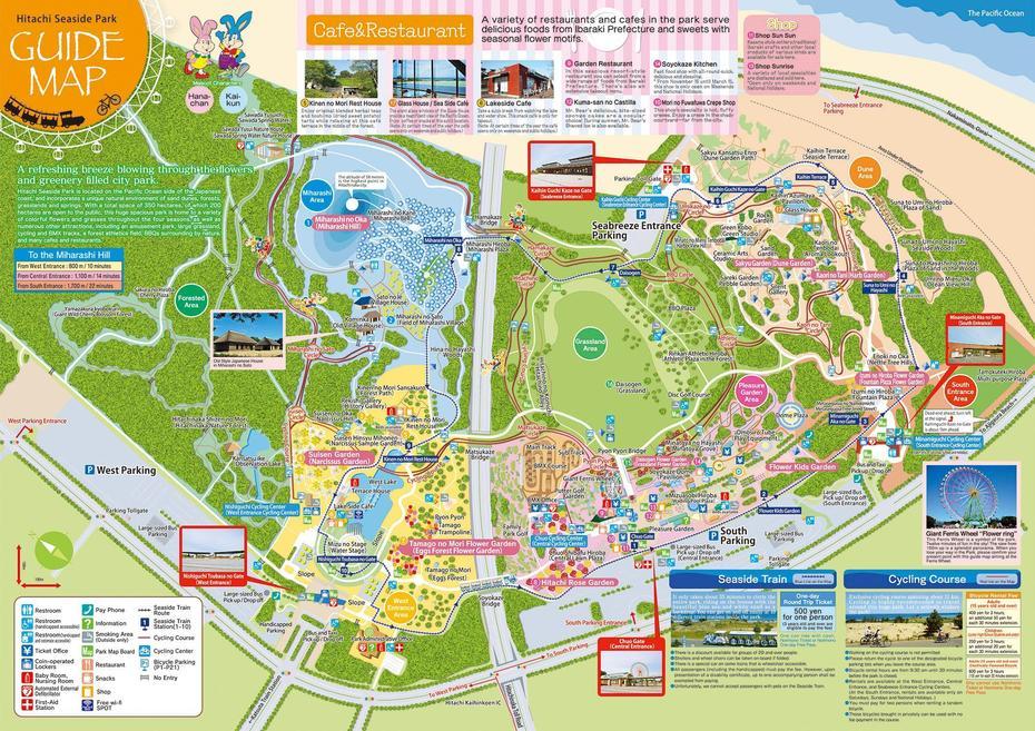 Guide Map – Hitachi Seaside Park, – Hitachinaka, Lbaraki, Japan, Hitachiomiya, Japan, Kagoshima, Japan  Black