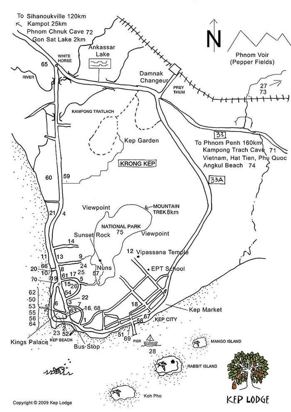 Kep, Cambodia Map. Courtesy Coastal Kep – Kampot Information Guide …, Krong Kep, Cambodia, Kep City, Sihanoukville Cambodia