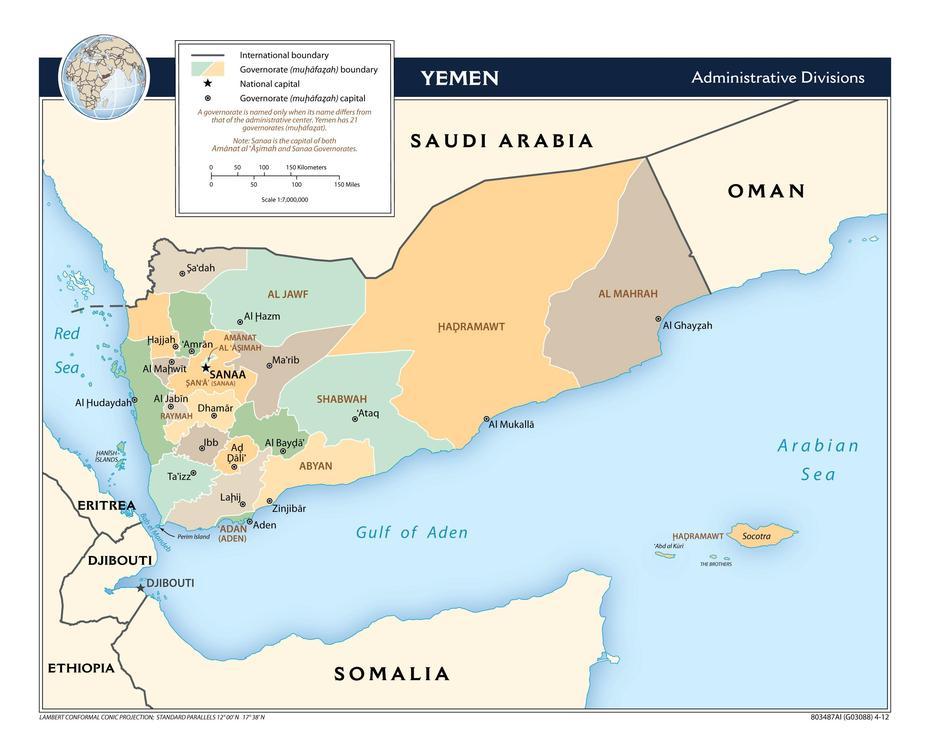 Large Administrative Divisions Map Of Yemen – 2012 | Yemen | Asia …, Yarīm, Yemen, Yarim  Ay, Yarim Yemen