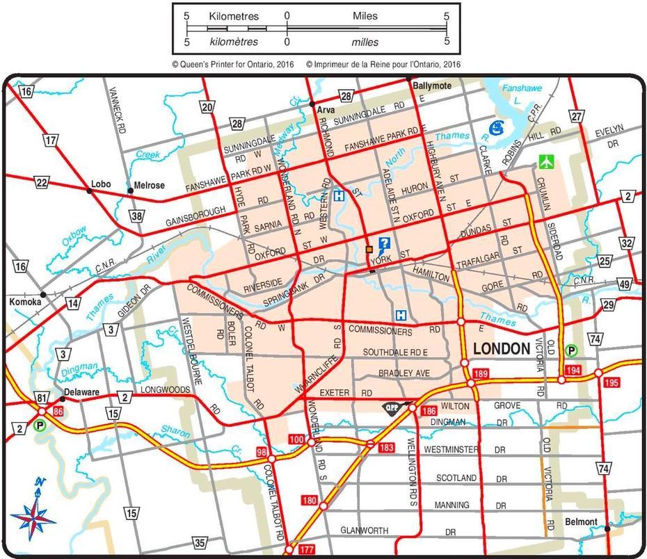 London Ontario Downtown Map – Map Showing Location Of London, Ontario …, London, Canada, Northern Canada, Windsor Ontario Canada