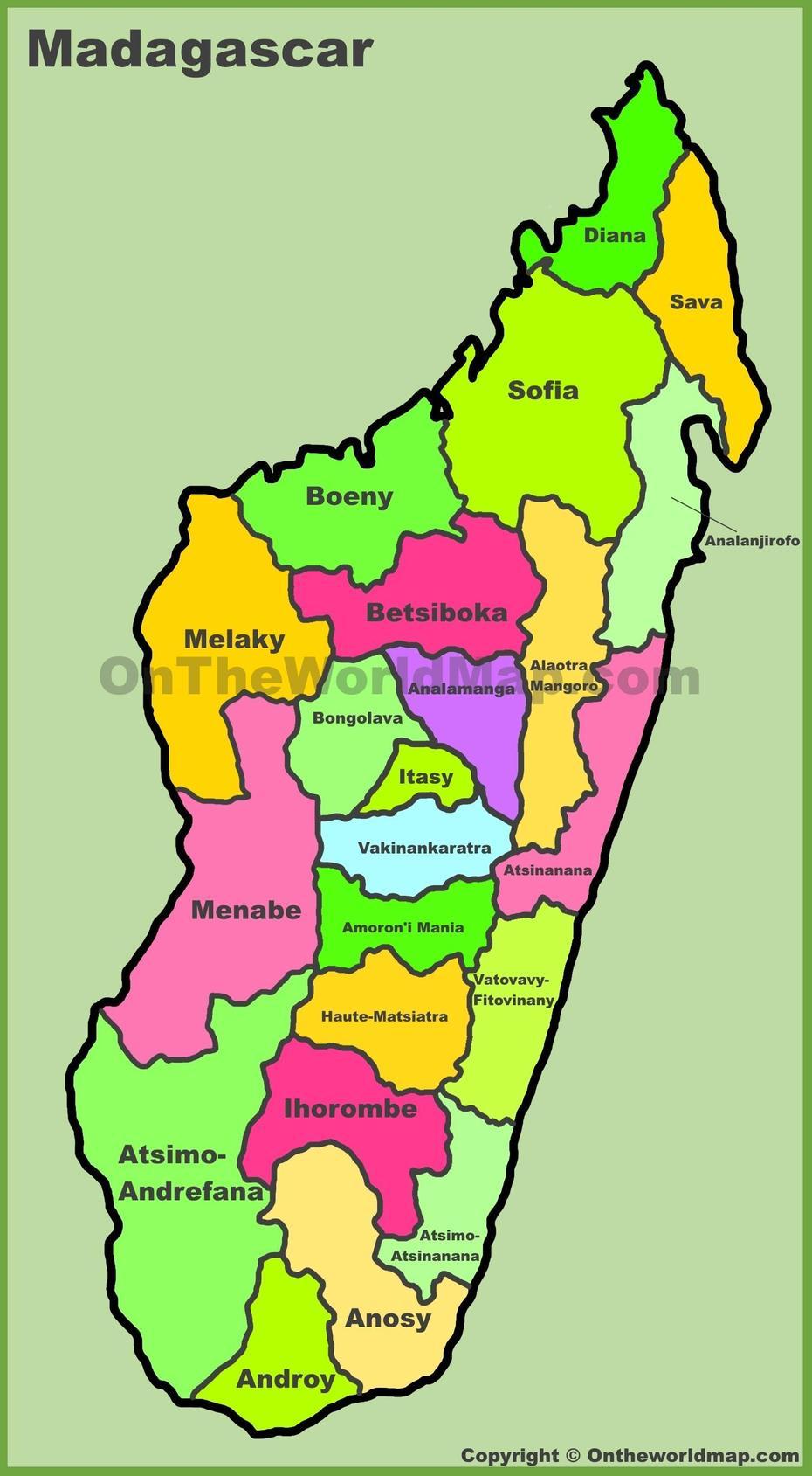 Madagascar Region Map – Administrative Divisions Map Of Madagascar, Mandabe, Madagascar, Madagascar Vegetation, Madagascar Rainforest