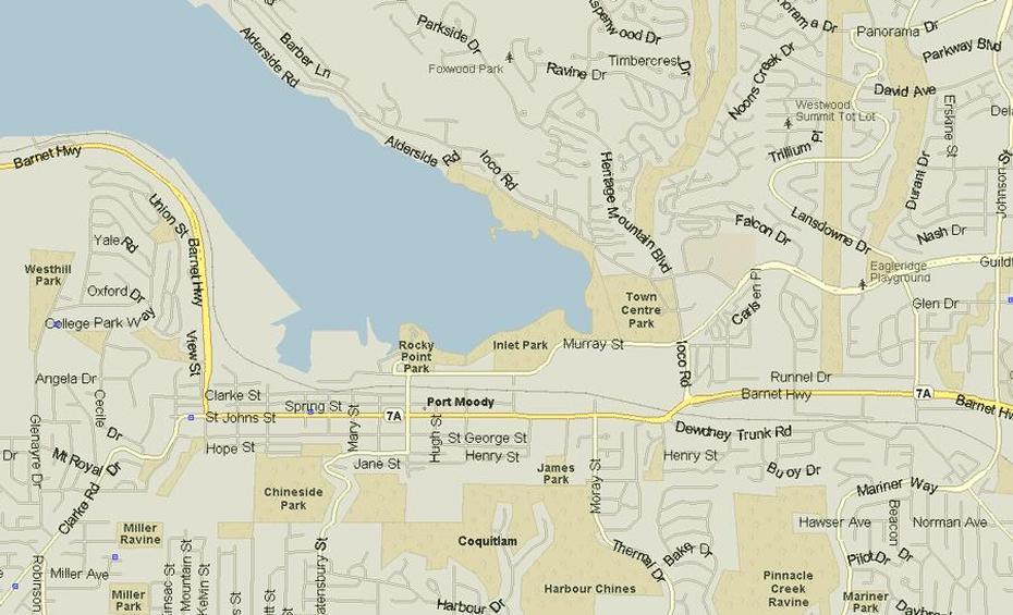 Port Moody Map, British Columbia – Listings Canada, Port Moody, Canada, Rocky Point Park Port Moody, Port Moody