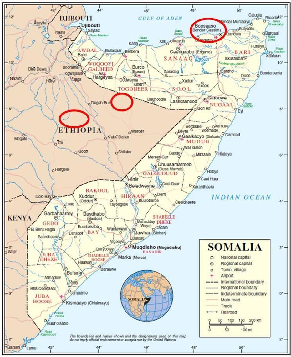 Somaliland Karte Routen, Uar Esgudud, Somalia, States  Of Uae, Uae Road