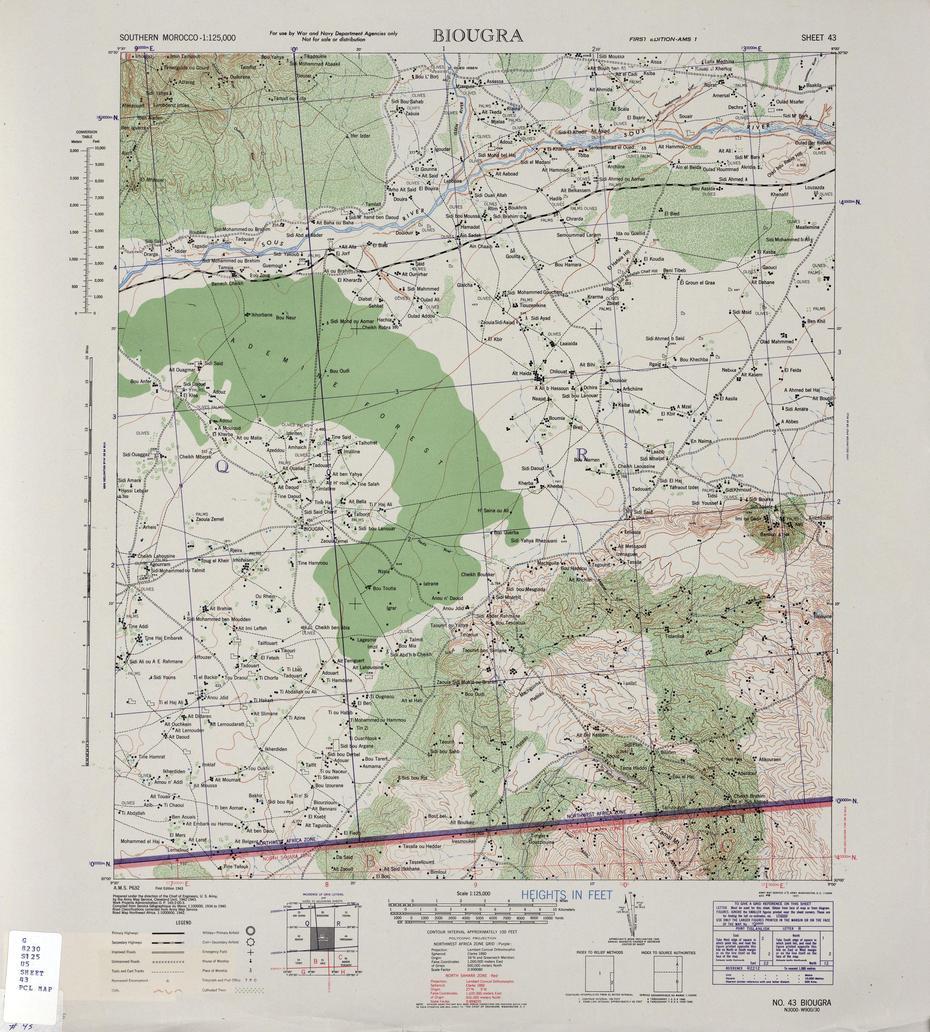 Southern Morocco Ams Topographic Maps – Perry-Castaneda Map Collection …, Biougra, Morocco, Morocco World, Marrakech Morocco