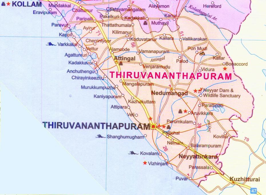 Thiruvananthapuram Airport Map, Thiruvananthapuram, India, Google India  With City, Coimbatore India