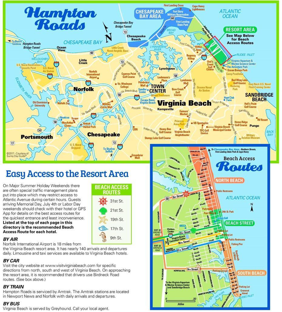 Virginia Beach Tourist Map, Virginia Beach, United States, United States  Simple, Texas United States