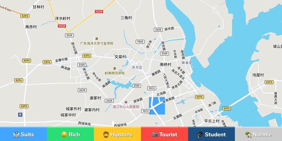 Zhanjiang Neighborhood Map, Zhanjiang, China, Zhuhai China, Huizhou