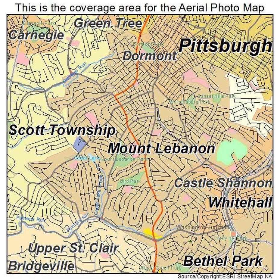 Aerial Photography Map Of Mount Lebanon, Pa Pennsylvania, Mount Lebanon, United States, Lebanon  Location, Lebanon Physical