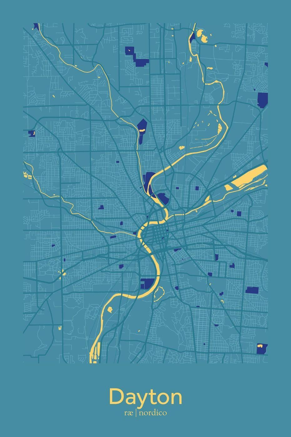 Dayton, Usa Map Print | Usa Map, Map Print, Map, Dayton, United States, Ohio United States, Dayton University