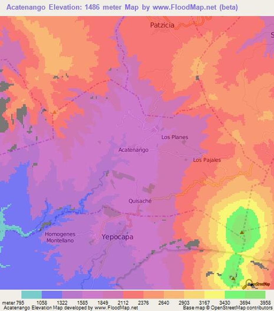 Elevation Of Acatenango,Guatemala Elevation Map, Topography, Contour, Acatenango, Guatemala, Santiago Atitlan Guatemala, Guatemala City