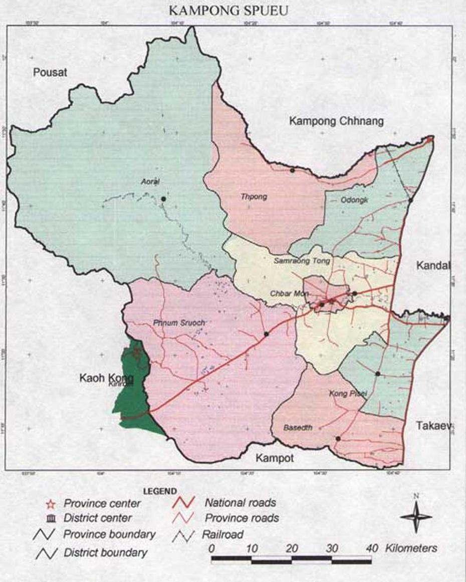 Kampong Speu Province Map 2003 | Cambodia, Kampong Speu, Cambodia, Kampong Som, Pursat Cambodia