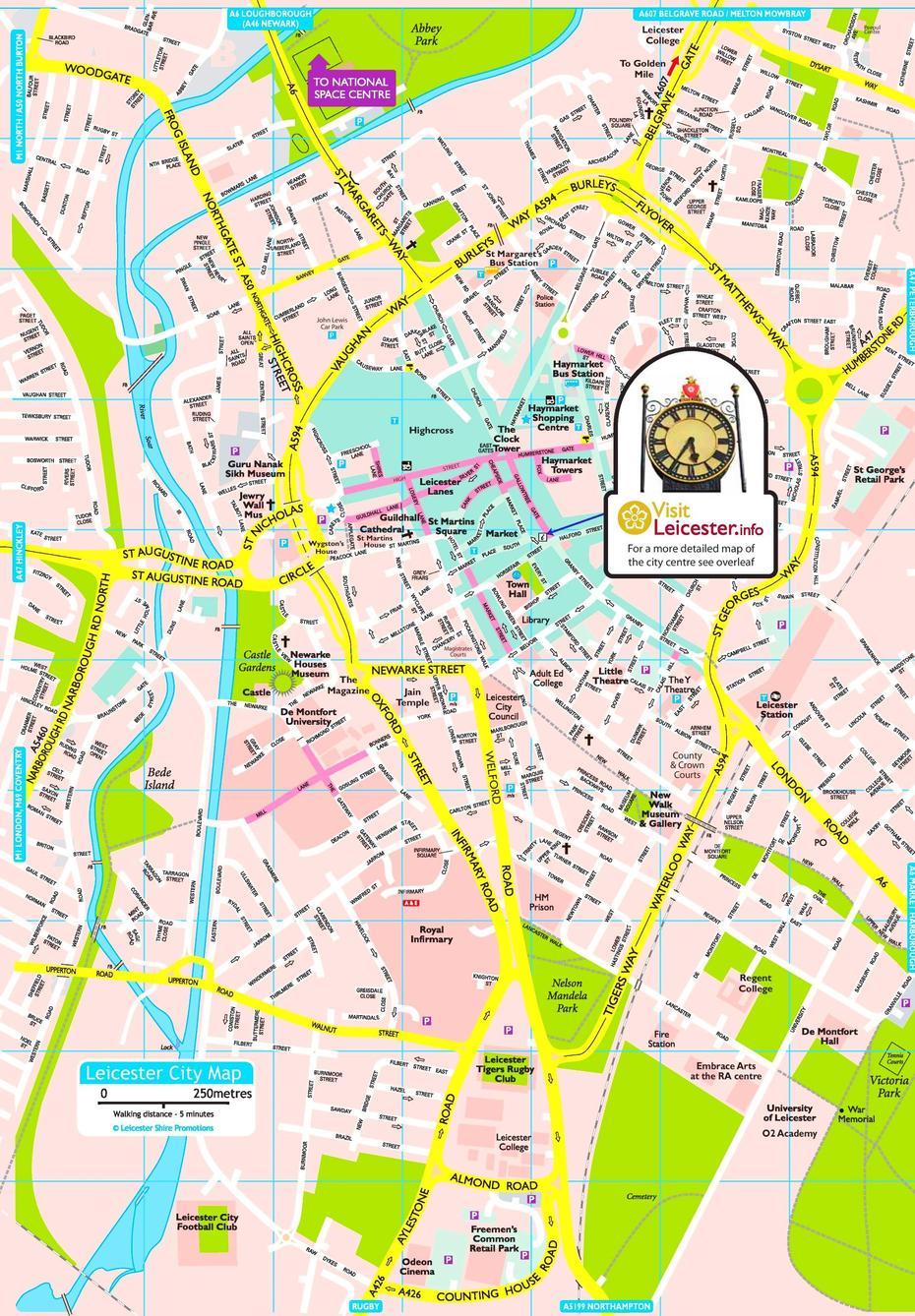 Leicester Tourist Map, Leicester, United Kingdom, Leicester England, Leicester Location