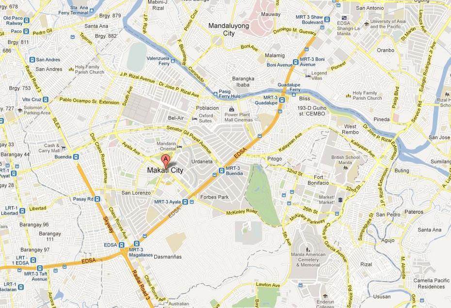 Manila, Pasig City, Satellite Image, Makati City, Philippines