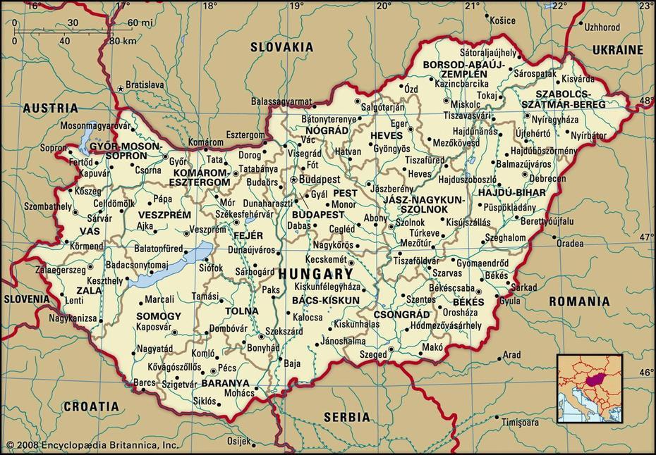 Map Of Hungary And Geographical Facts, Where Hungary Is On The World …, Szigetszentmiklós, Hungary, Szigetszentmiklós, Hungary