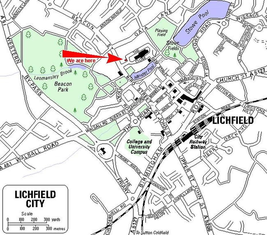 Map Of Lichfield, Lichfield, United Kingdom, Miele  Abingdon, Abingdon  School