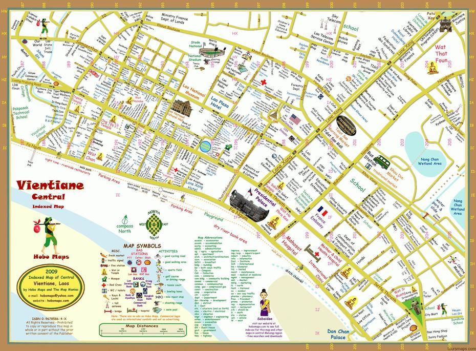 Map Of Vientiane Laos – Toursmaps, Vientiane, Laos, Vientiane City, Laos Travel