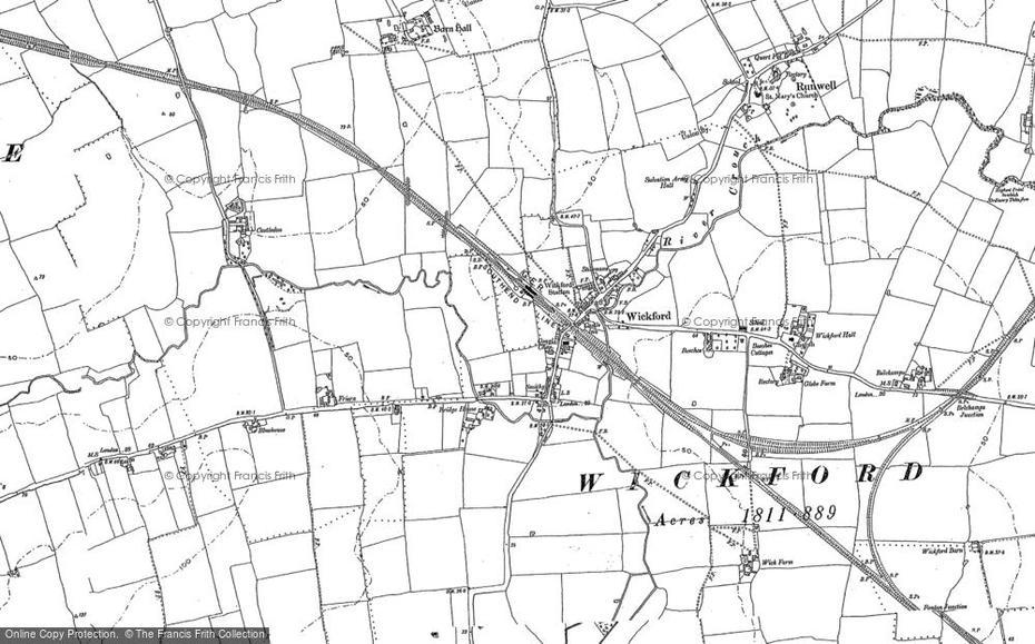 Map Of Wickford, 1895 – Francis Frith, Wickford, United Kingdom, Norfolk County England, Norfolk England  Location