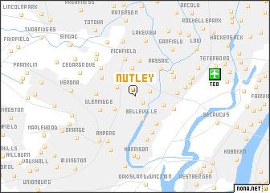 Nutley (United States – Usa) Map – Nona, Nutley, United States, Nutley Nj, Bloomfield Nj