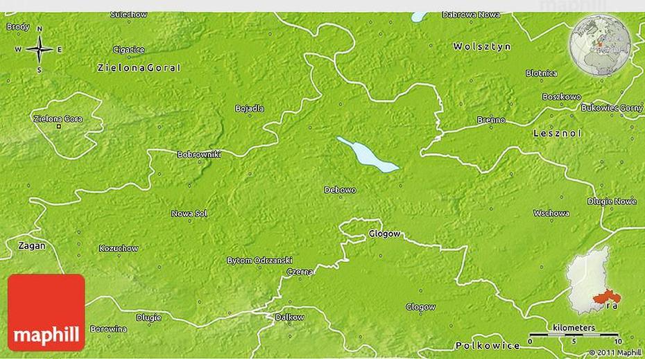 Physical 3D Map Of Nowa Sol, Nowa Sól, Poland, Szczecin Poland, Churches In Poland