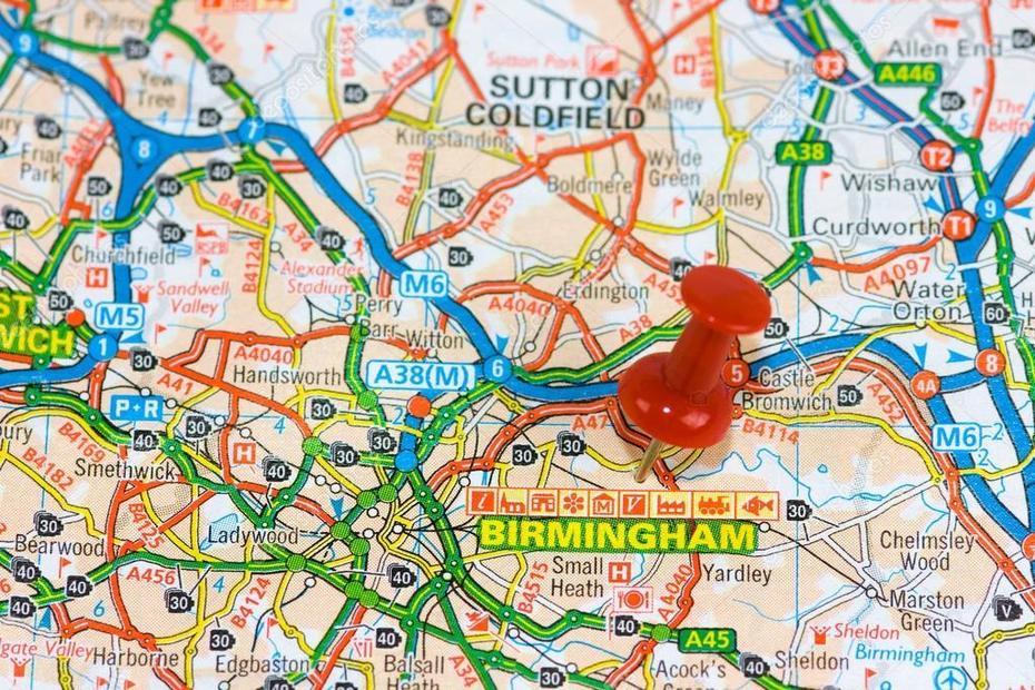 Street Map Of Birmingham Stock Photo By Chris2766 59980165, Birmingham, United States, United States Travel, United States  Large Wall