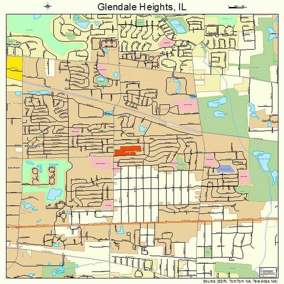 Us Topographic  United States, Building Height, , Glendale Heights, United States