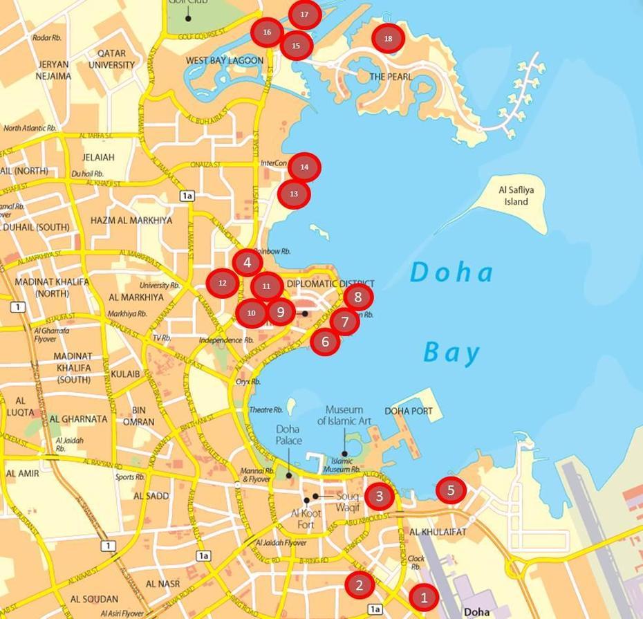 Doha Map  Www.Bestlifeqatar, Doha, Qatar, Doha Qatar  Location, Of Doha