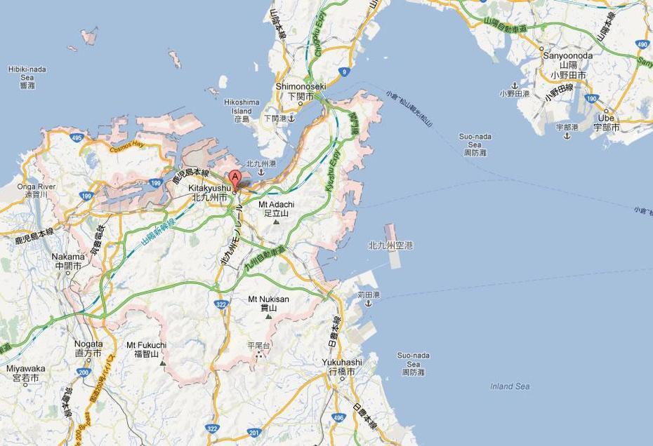 Kitakyushu Map, Kitakyūshū, Japan, Kagoshima, Kokura Japan